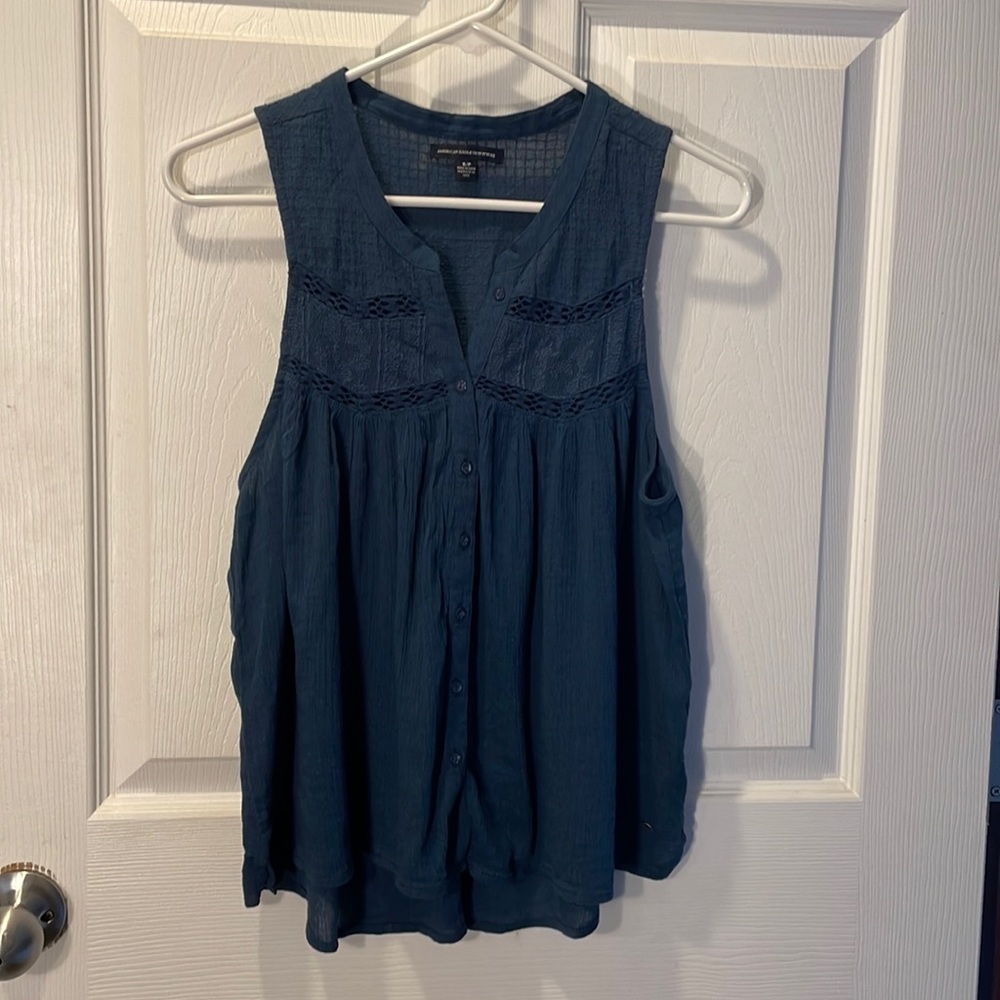 American Eagle Button Up Boho Tank Top - Size Small